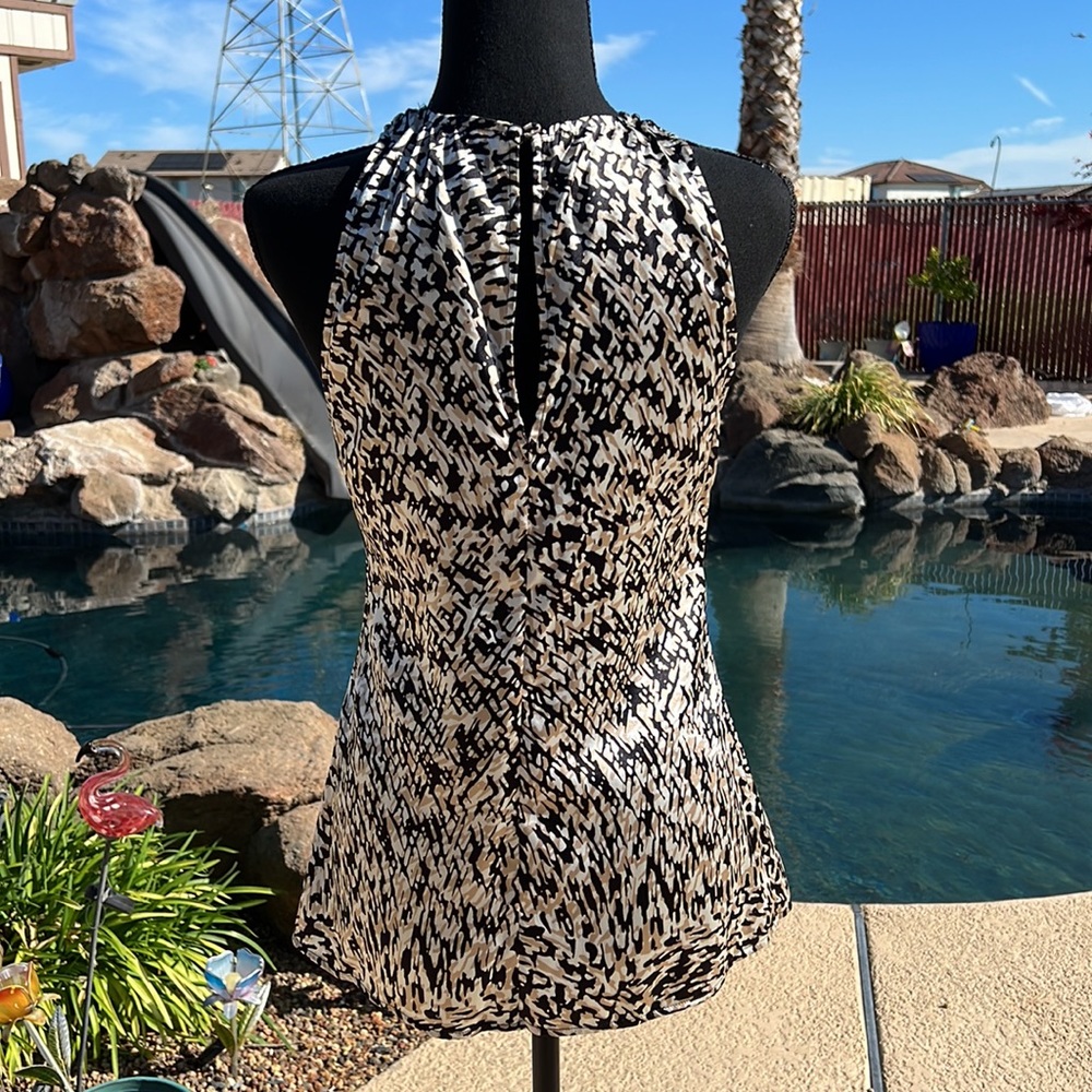 Cache Halter Top Size Xs Abstract Animal Print W/… - image 5